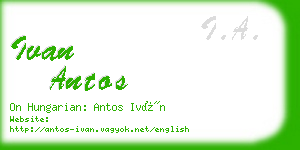 ivan antos business card